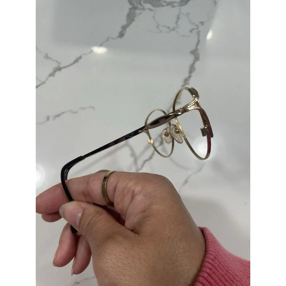 VTG 90s Gold Elizabeth Arden Oval Designer Eyeglasses EA635 Frames 56-16-140 NEW